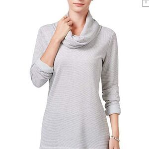 Maison Jules Cowl Neck Striped Tunic Top